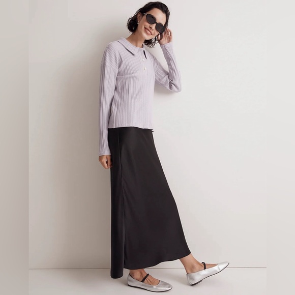 Madewell Variegated Rib Boxy Polo Shirt - Picture 4 of 13